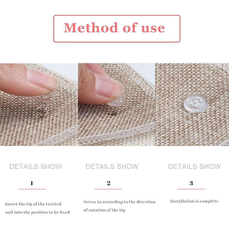 LUNARM 40 PCS Upholstery Tacks Clear Heads Twist Pins with Storage Box, 2 Styles Bedskirt Tacks Pins for Upholstery, Slipcovers, and Bedskirts Decoration (0.59 Inches) - Image 3